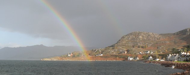 Retreats by the Ocean in N.W.Scotland. resized rainbow